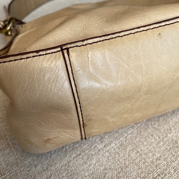 HOBO Small Cream/Tan Polished Leather Shoulder Bag - Picture 11 of 11